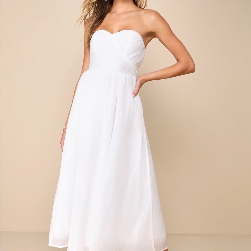 Lulu's Strapless White Dress